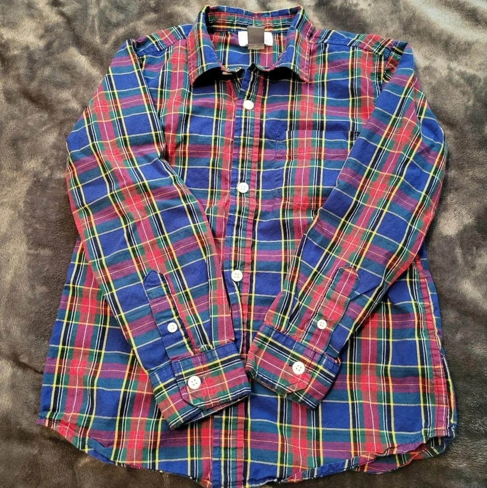 🩷 3/$15 Boys (S[6]) 2-piece Old Navy & Faded Gear Plaid Long Sleeve Shirts, EUC